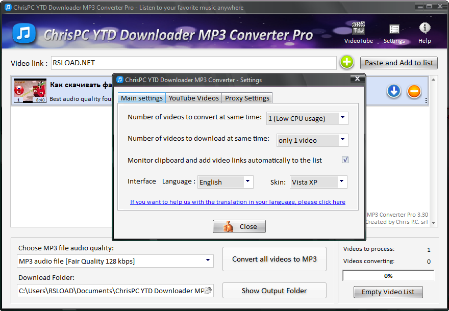 ChrisPC YTD Downloader MP3 Converter скачать бесплатно